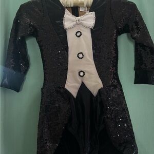 Kids Sequin Tuxedo Costume - Black and White